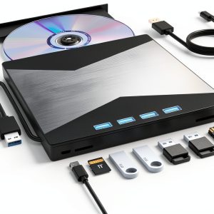 Wbacon 7 in 1 External DVD CD Drive USB 3.0 Laptop PC-0