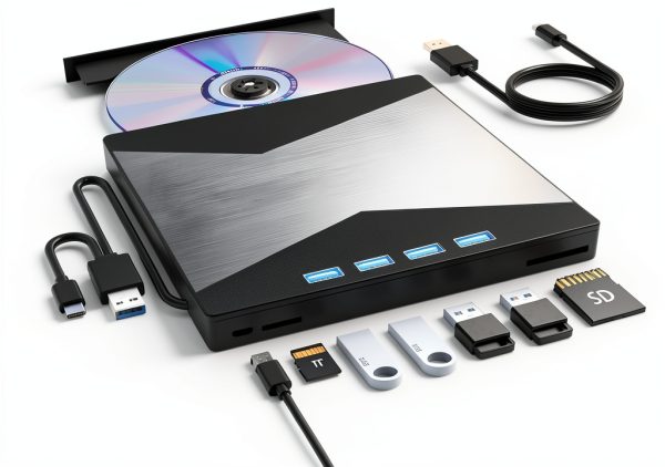 Wbacon 7 in 1 External DVD CD Drive USB 3.0 Laptop PC-0