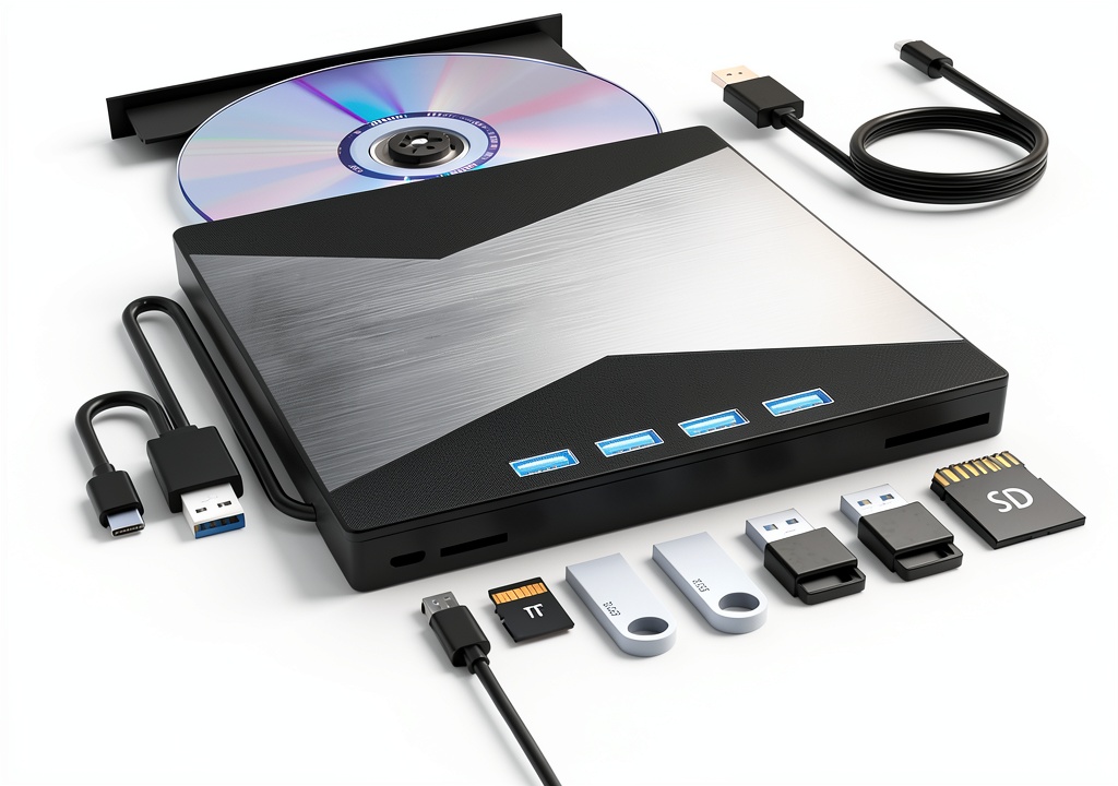 Wbacon 7 in 1 External DVD CD Drive
