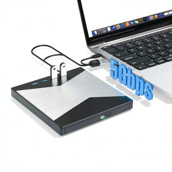 Wbacon 7 in 1 External DVD CD Drive USB 3.0 Laptop PC-1