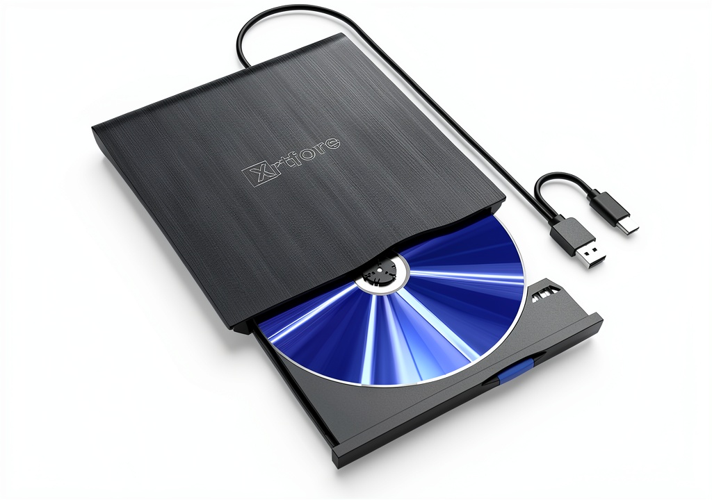 XRTFORE External CD DVD Drive on a Laptop PC