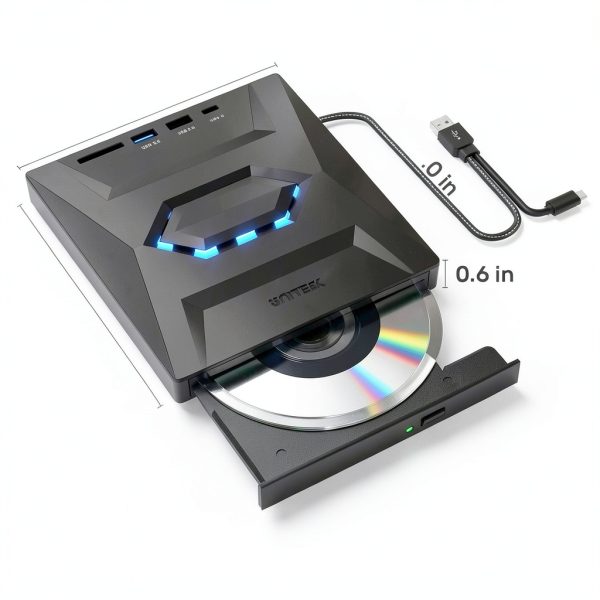 Unitek 5-in-1 External Optical Drive USB-C Black-7