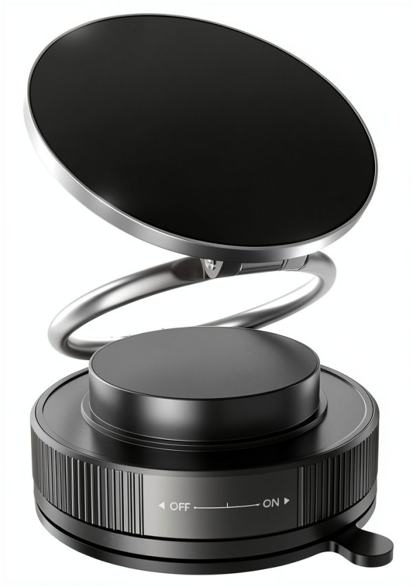 MARUVI Matte Black Magnetic Car Phone Holder-0