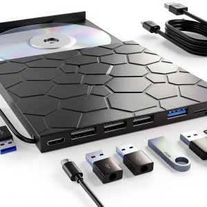 VAIYI 8 in 1 USB DVD Drive External Optical Hub-0